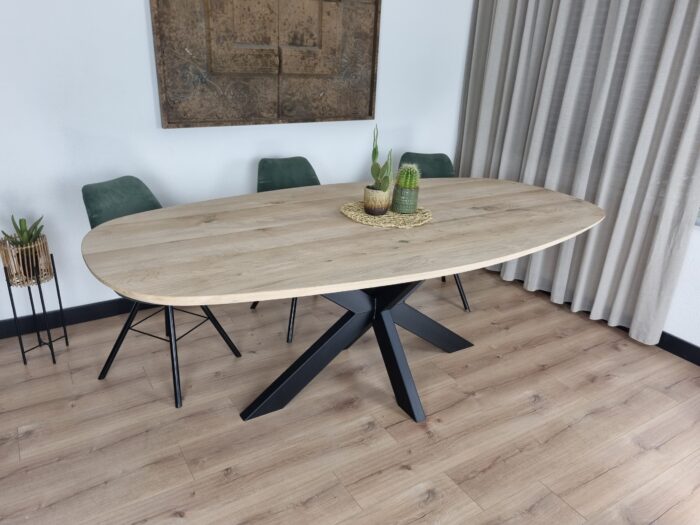 Eiken Deens ovale tafel Smalle-Matrix Poot - Afbeelding 1