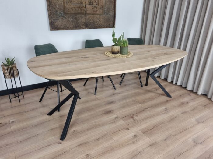 Eiken Deens ovale tafel Kik-Onderstel - Afbeelding 1