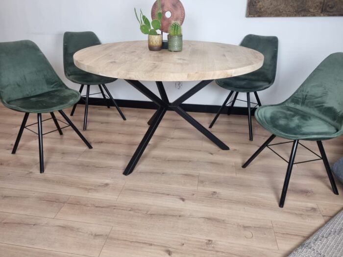 Eiken ronde tafel Matrix 3-Poot - Afbeelding 1