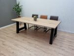 Eiken boomstam tafel met A-Poten - Afbeelding 2