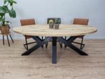 Eiken Ovale tafel W Onderstel