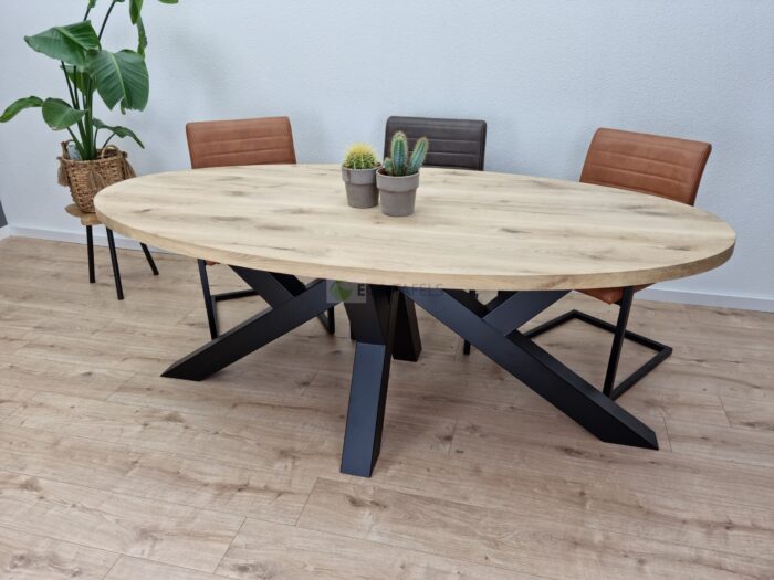 Eiken Ovale tafel W Onderstel - Afbeelding 2