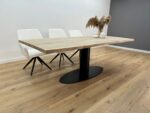 Eiken boomstam tafel met O-Onderstel Ovaal - Afbeelding 4