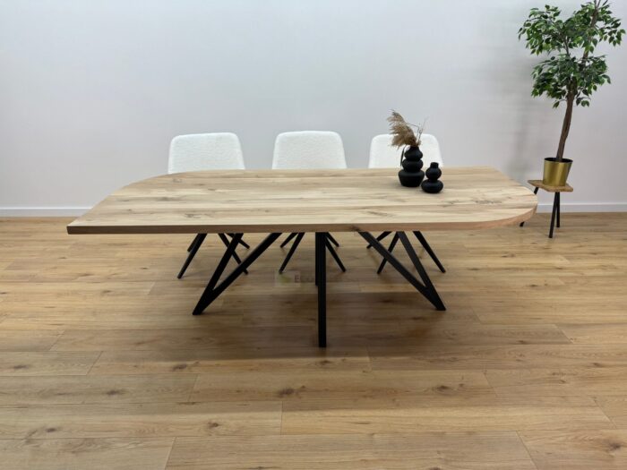 Eiken recht/rond tafel Flower-Onderstel - Afbeelding 2