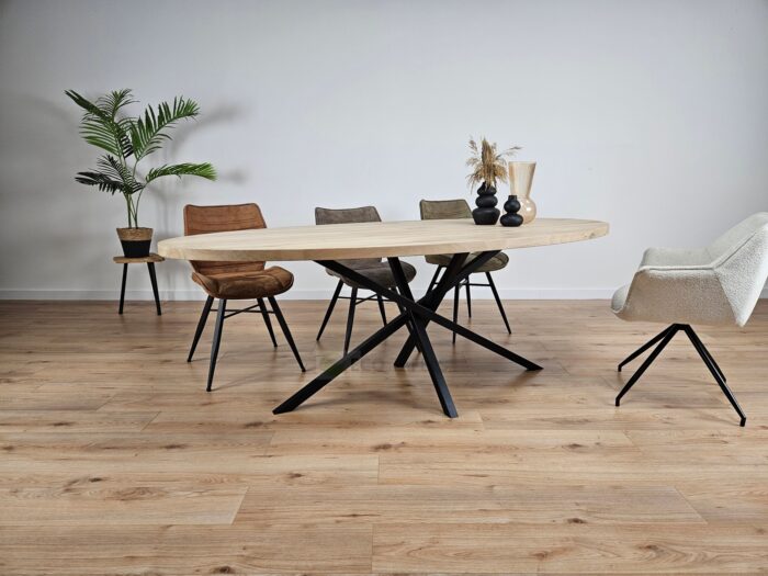 Eiken Ovale tafel met Twist Poot K4 - Afbeelding 2
