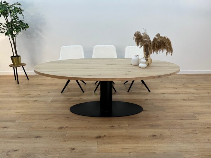 Eiken Ovale tafel met O-Poot ovaal - Afbeelding 5