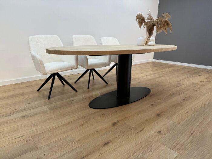 Eiken Ovale tafel met O-Poot ovaal - Afbeelding 6