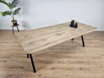 Eiken tafel afgeronde hoeken met Scissor-Poten - Afbeelding 4