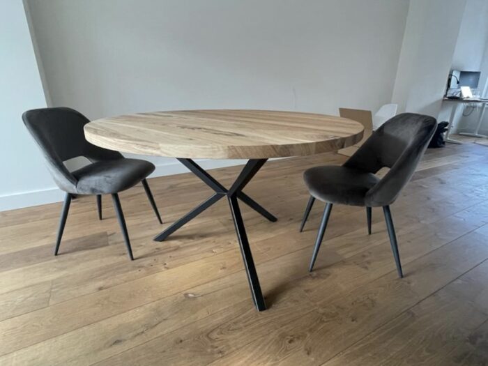 Eiken ronde tafel Matrix 3-Poot - Afbeelding 5