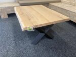 Eiken salontafel Diamant-X onderstel