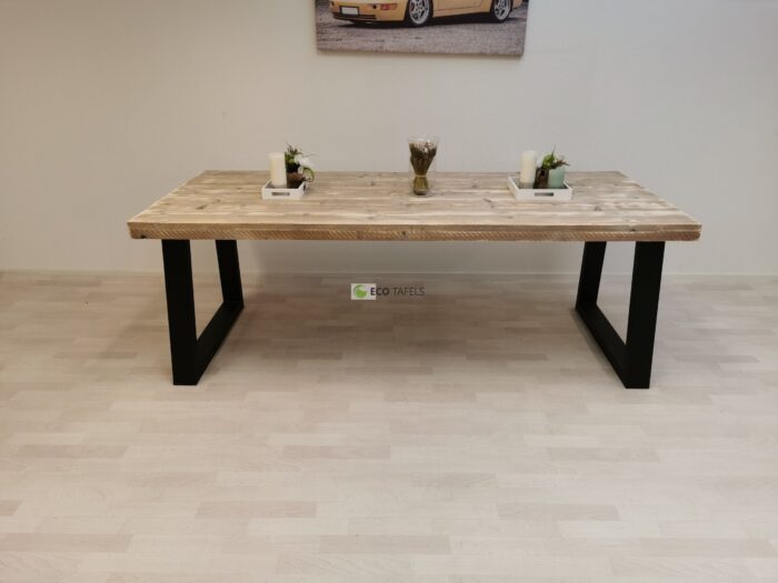 Industriële steigerhout tafel Trapezium-Onderstel - Afbeelding 2