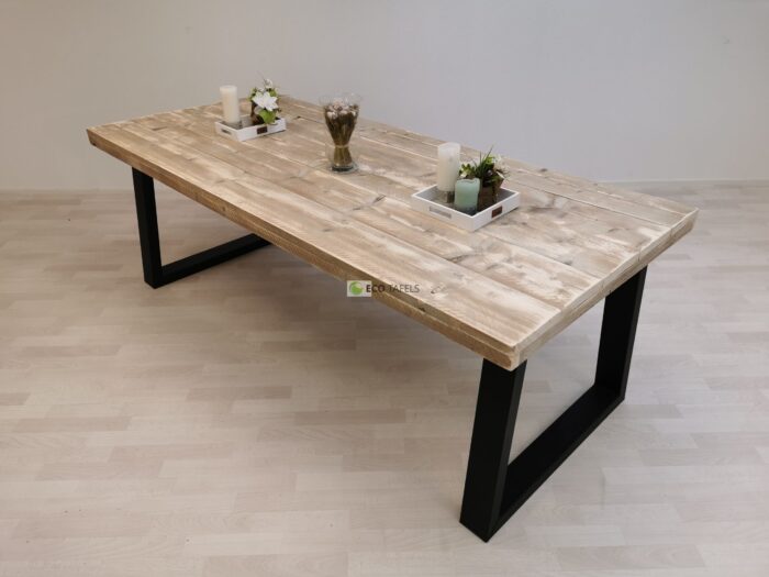 Industriële steigerhout tafel Trapezium-Onderstel - Afbeelding 1