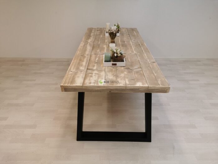 Industriële steigerhout tafel Trapezium-Onderstel - Afbeelding 3