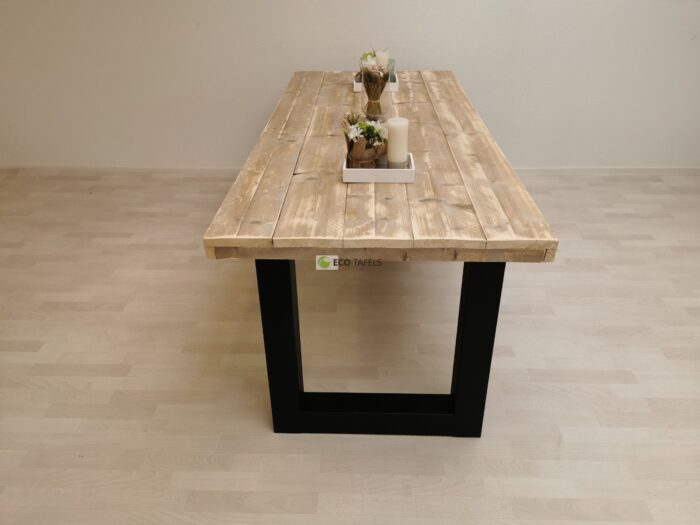 Industriële steigerhout tafel U-Onderstel - Afbeelding 3