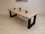 Industriële steigerhout tafel U-Onderstel