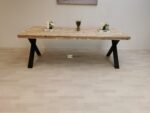 Industriële steigerhout tafel Smalle-X Onderstel - Afbeelding 3