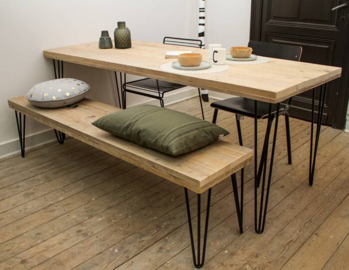 Industriële steigerhout tafel Hairpin-Onderstel - Afbeelding 2